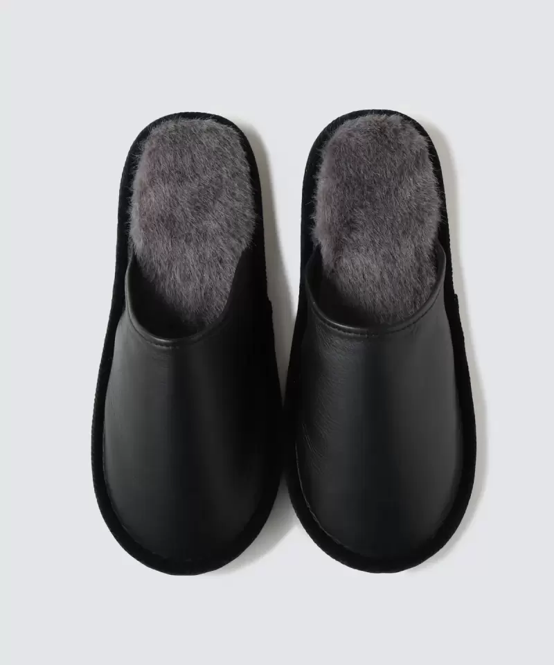 Foo Tokyo(フートーキョウ)「本革 ルームシューズ ブラック」